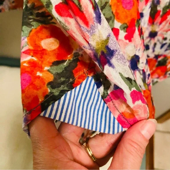 Anthropologie HD In Paris Hanalei Floral Top Button Down 3/4 Sleeve Blouse - Picture 7 of 8